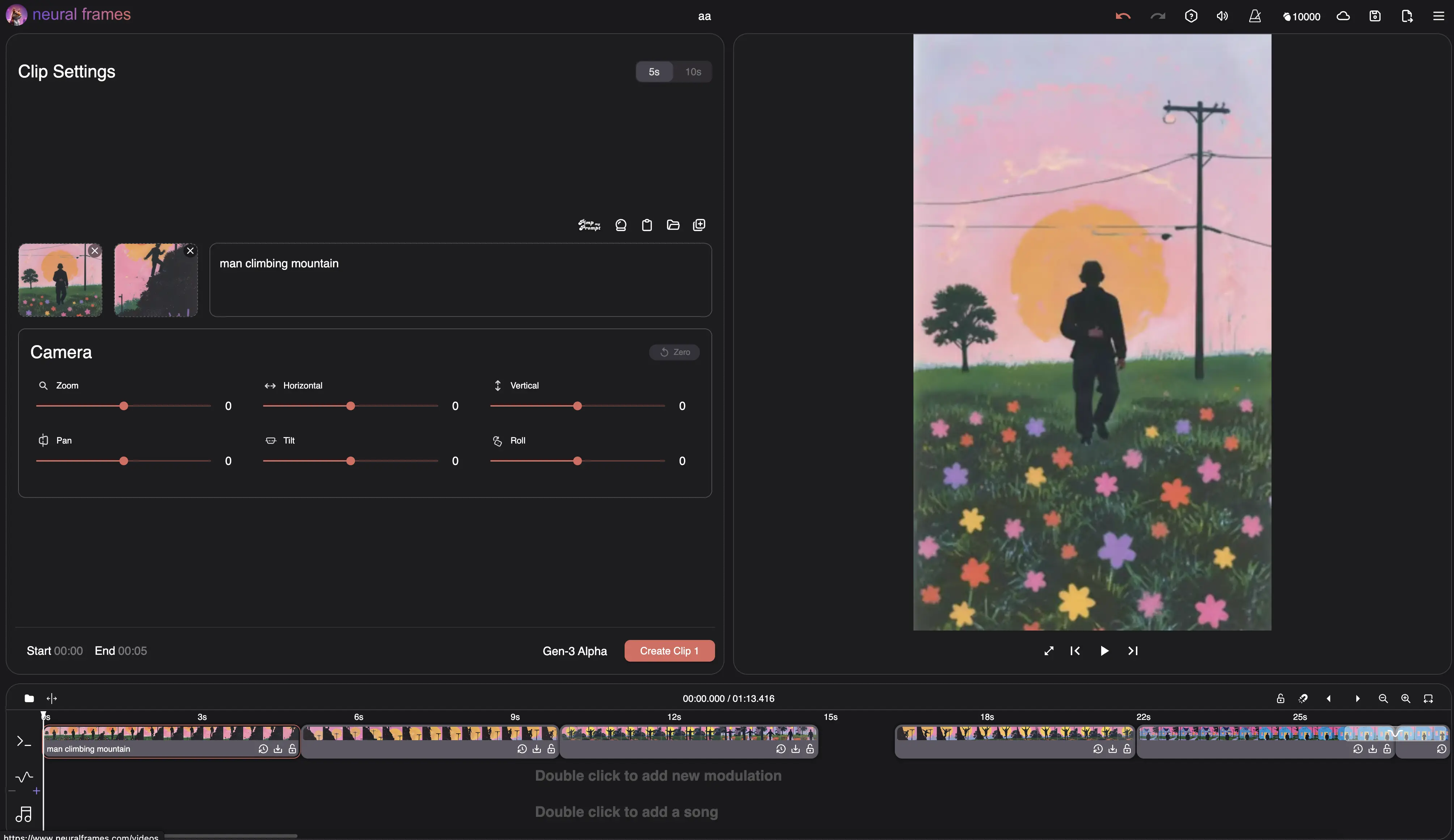 Text-to-Video editor preview
